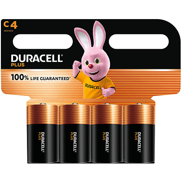 Hückmann Batterie 1,5V Baby C Plus Power Duracell Plus-C K4 (Bli.4)